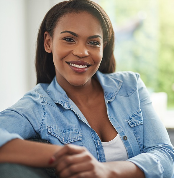 Woman with flawless smile