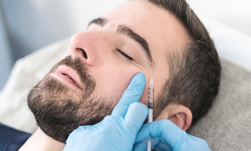 Closeup of man getting Botox in Braintree