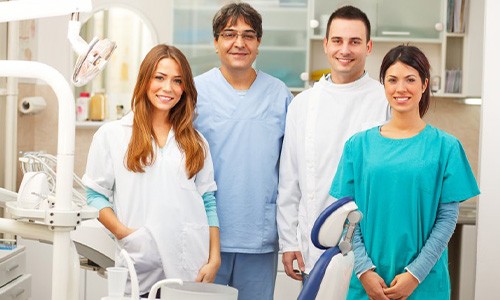 Dental team smiling