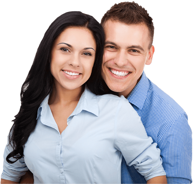 Smiling young man and woman