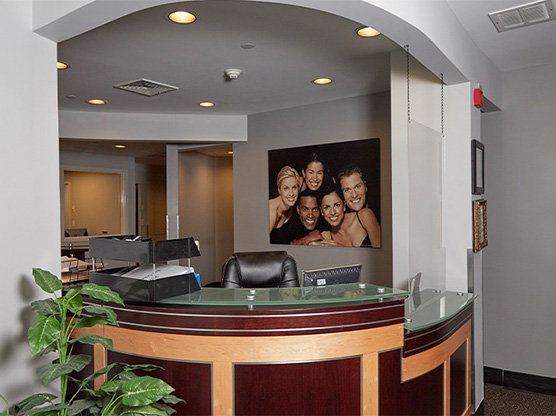 Dental office reception area