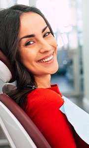 Woman in dental chair