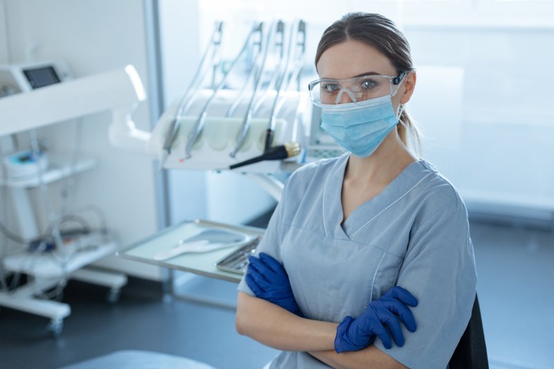 Dentist in Braintree wearing PPE